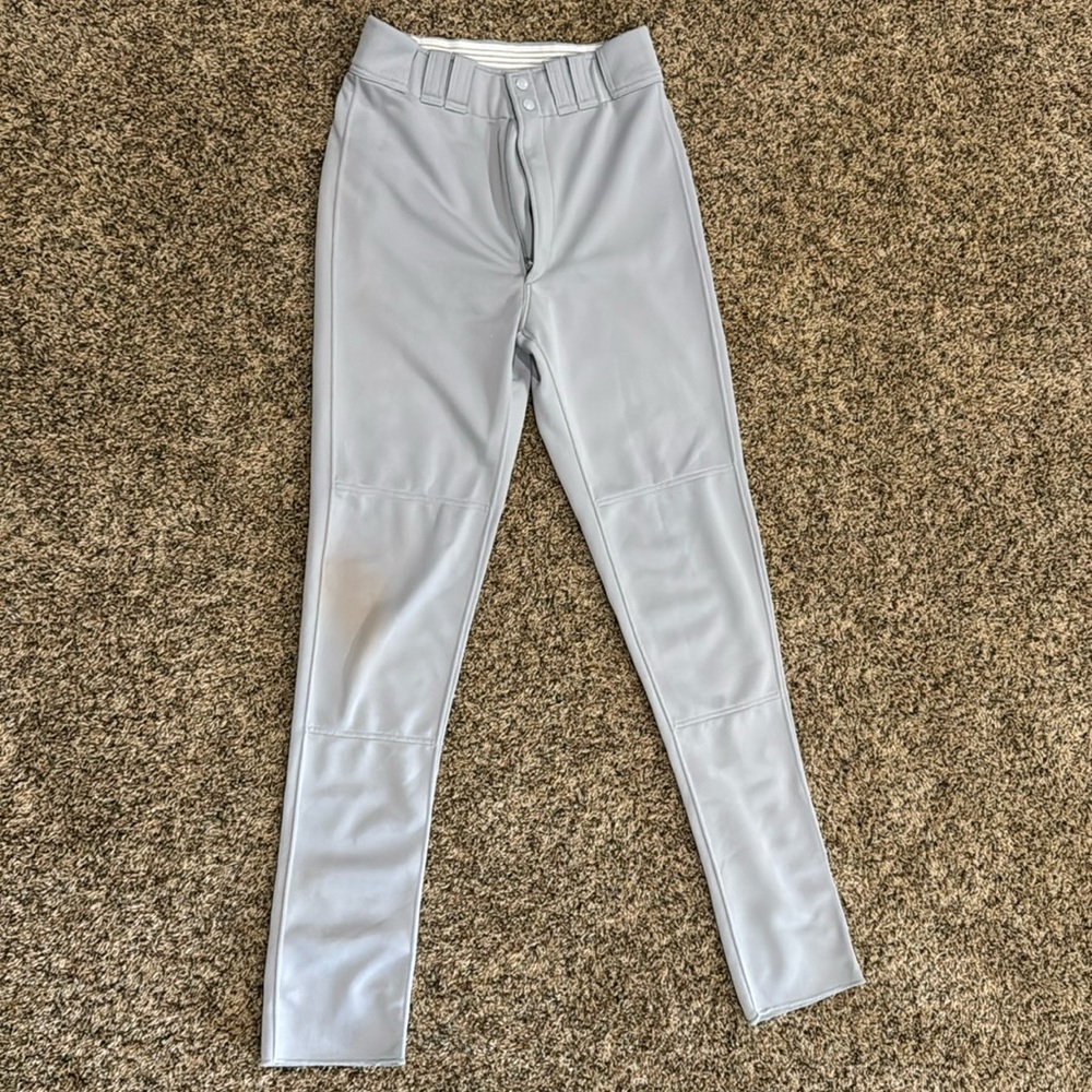 Men’s Gray Mizuno Polyester Baseball Pants - Size M
